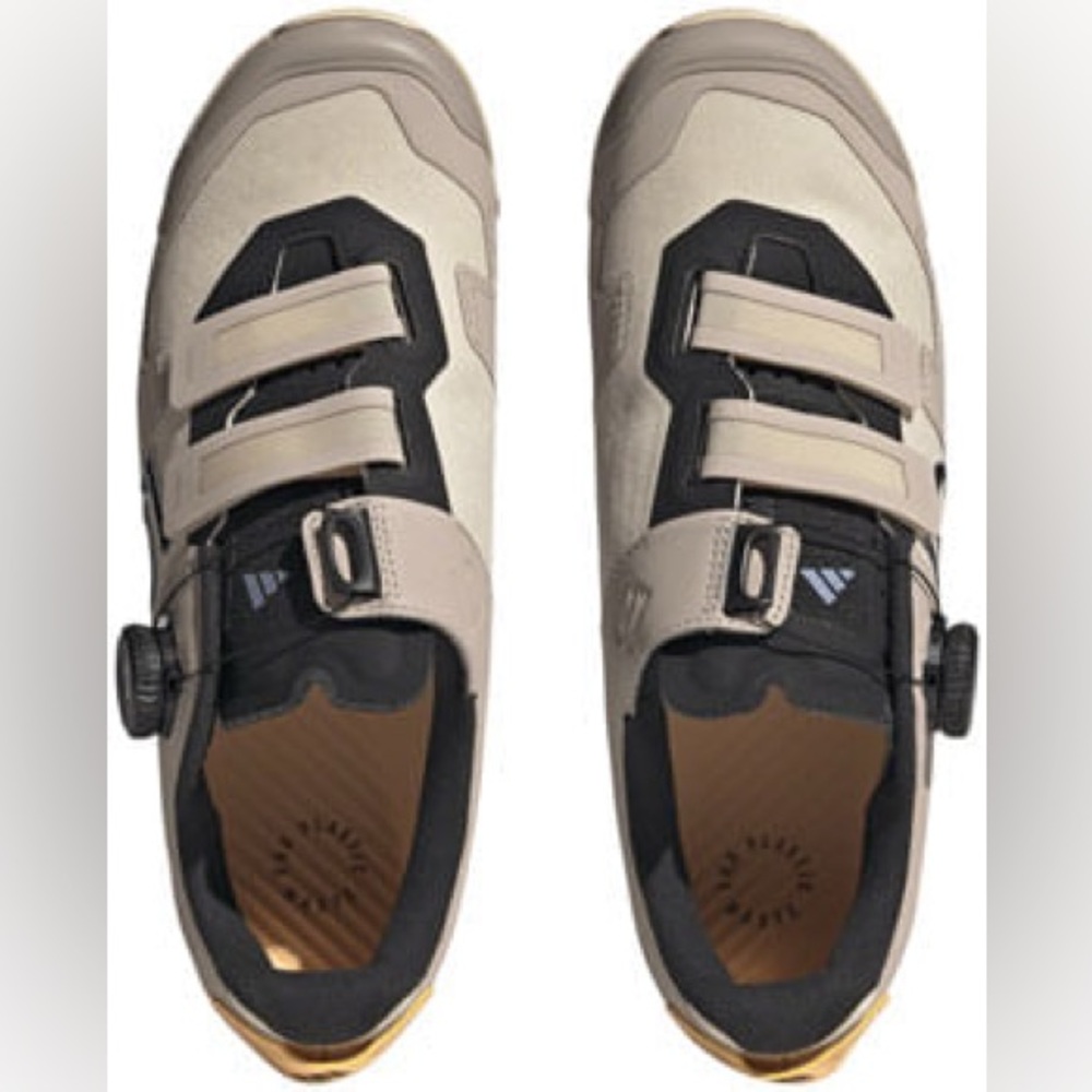 Adidas Tan and Black Athletic Shoes with Velcro Straps